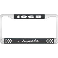 1965 IMPALA BLACK AND CHROME LICENSE PLATE FRAME WITH WHITE