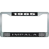 1965 IMPALA BLACK AND CHROME LICENSE PLATE FRAME WITH WHITE