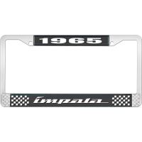 1965 IMPALA BLACK AND CHROME LICENSE PLATE FRAME WITH WHITE