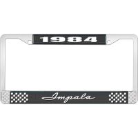 1984 IMPALA BLACK AND CHROME LICENSE PLATE FRAME WITH WHITE