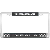 1984 IMPALA BLACK AND CHROME LICENSE PLATE FRAME WITH WHITE