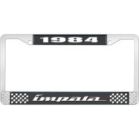 1984 IMPALA BLACK AND CHROME LICENSE PLATE FRAME WITH WHITE