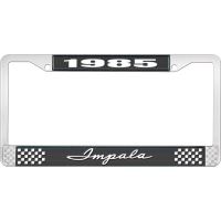 1985 IMPALA BLACK AND CHROME LICENSE PLATE FRAME WITH WHITE