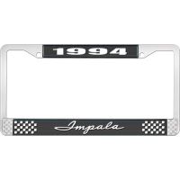 1994 IMPALA BLACK AND CHROME LICENSE PLATE FRAME WITH WHITE