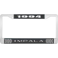 1994 IMPALA BLACK AND CHROME LICENSE PLATE FRAME WITH WHITE