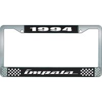 1994 IMPALA BLACK AND CHROME LICENSE PLATE FRAME WITH WHITE
