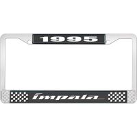 1995 IMPALA BLACK AND CHROME LICENSE PLATE FRAME WITH WHITE