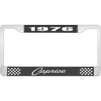 1976 CAPRICE BLACK AND CHROME LICENSE PLATE FRAME WITH WHITE