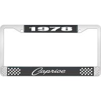 1978 CAPRICE BLACK AND CHROME LICENSE PLATE FRAME WITH WHITE