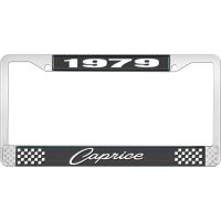 1979 CAPRICE BLACK AND CHROME LICENSE PLATE FRAME WITH WHITE