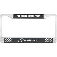 1982 CAPRICE BLACK AND CHROME LICENSE PLATE FRAME WITH WHITE