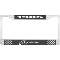 1985 CAPRICE BLACK AND CHROME LICENSE PLATE FRAME WITH WHITE