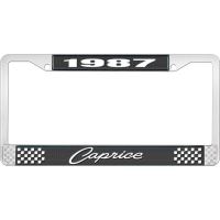 1987 CAPRICE BLACK AND CHROME LICENSE PLATE FRAME WITH WHITE