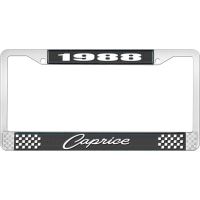 1988 CAPRICE BLACK AND CHROME LICENSE PLATE FRAME WITH WHITE