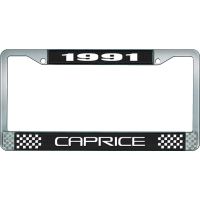 1991 CAPRICE BLACK AND CHROME LICENSE PLATE FRAME WITH WHITE
