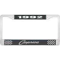 1992 CAPRICE BLACK AND CHROME LICENSE PLATE FRAME WITH WHITE