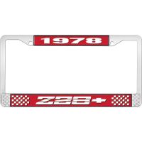 1978 Z28 LICENSE PLATE FRAME RED