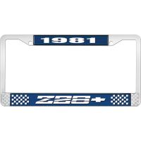 1981 Z28 LICENSE PLATE FRAME BLUE
