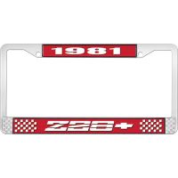 1981 Z28 LICENSE PLATE FRAME RED