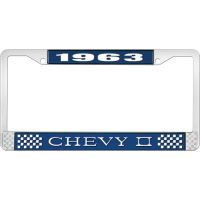 1963 CHEVY II LICENSE PLATE FRAME BLUE