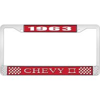 1963 CHEVY II LICENSE PLATE FRAME RED