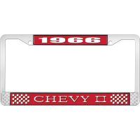 1966 CHEVY II LICENSE PLATE FRAME RED