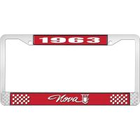 1963 NOVA LICENSE PLATE FRAME STYLE 1 RED