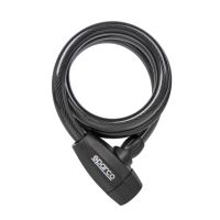 COIL CABLE LOCK 12X1200 MM BLACK