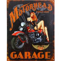 Plåtskylt / Motorhead Garage