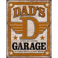 Plåtskylt / Dad's Garage