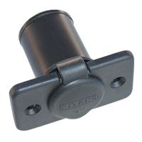 Uttag, infällbart, rektangulärt, 12 V 16 A, svart