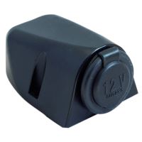 Uttag, utanpåliggande, 12 V 16 A, svart